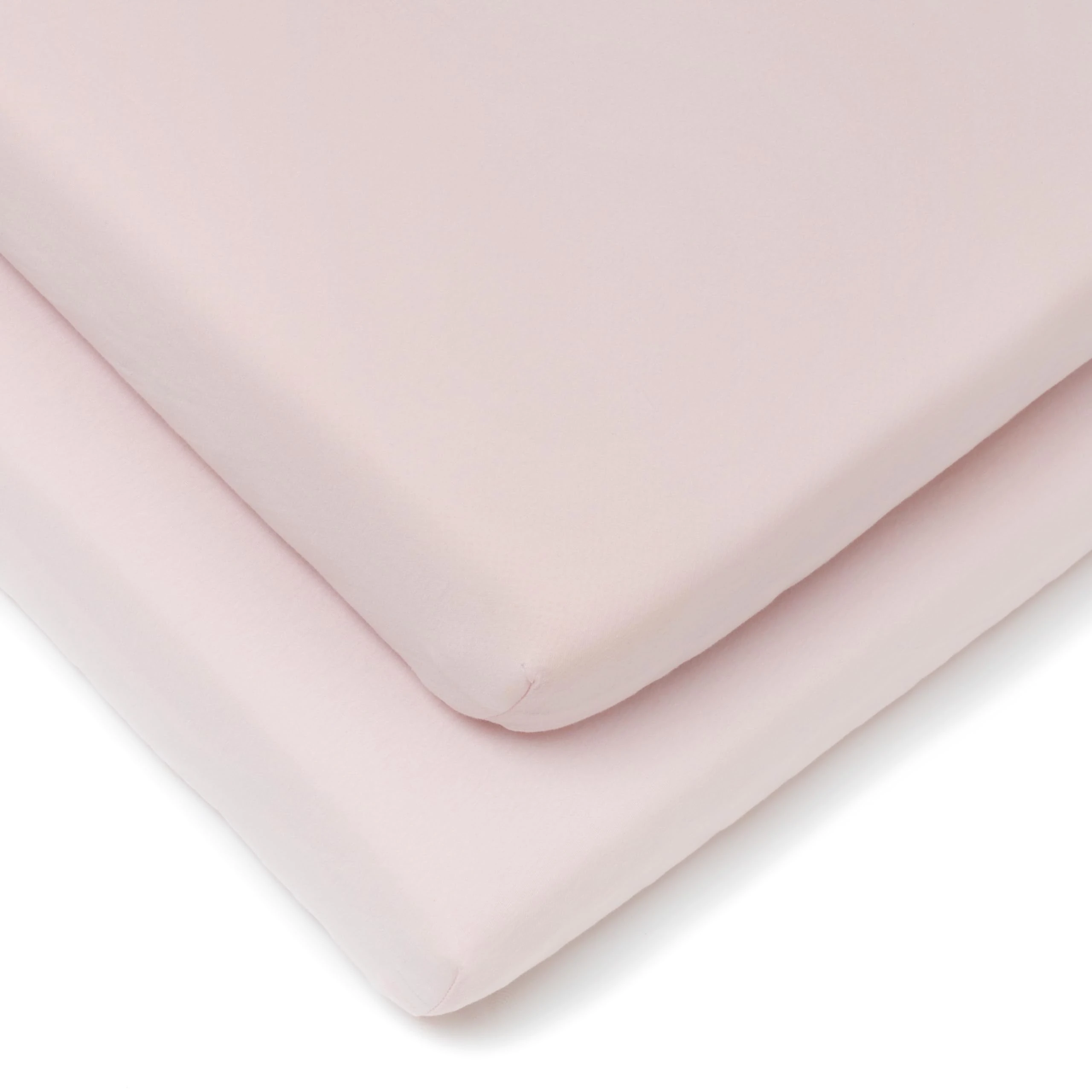 Clair de Lune Cot Bed Fitted Sheets 140 x 70 cm 100% Soft Cotton Jersey (Pink, Pack of 2)