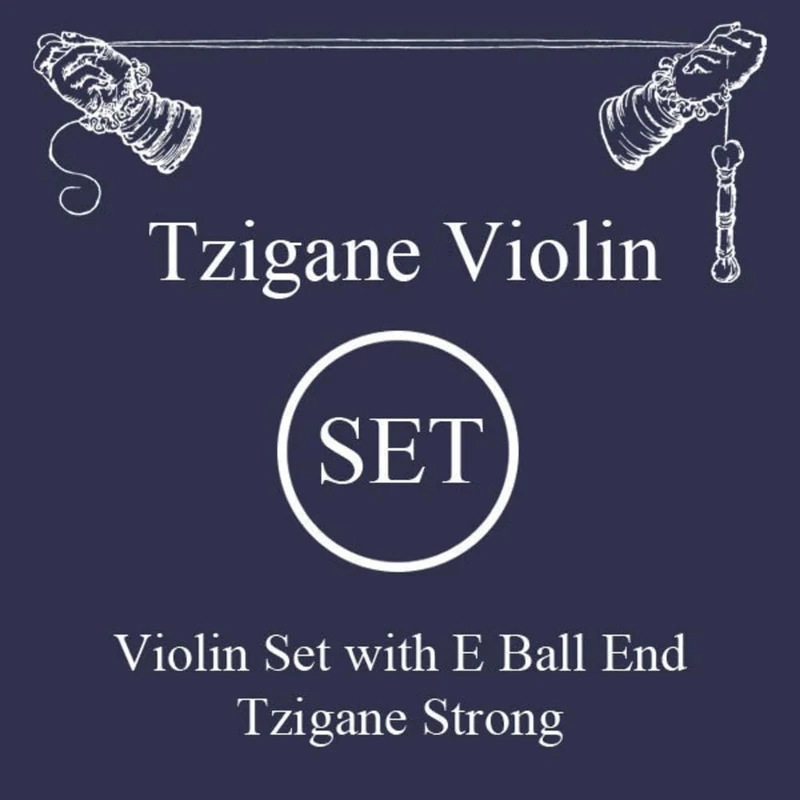 LARSEN STRINGS violin strings Tzigane multifilament fibre core set E steel ball end strong