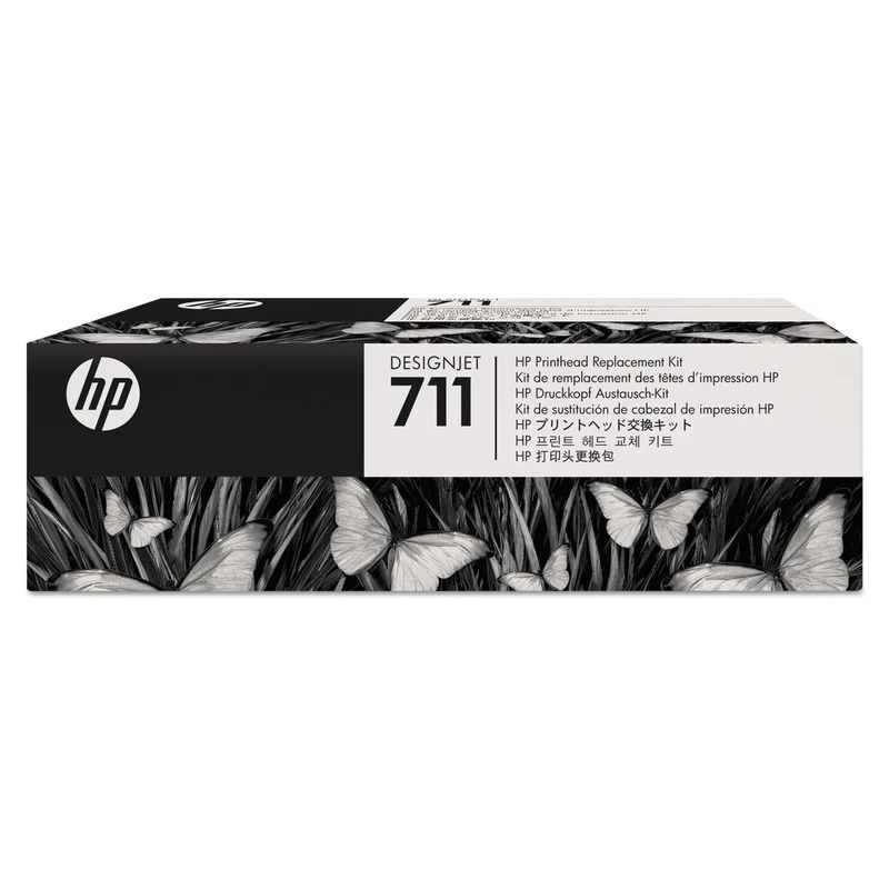 HP 711 C1Q10A Original DesignJet Printhead Replacement Kit DesignJet T120, T125, T130, T520, T525, T530 Large Format Printers, with Original 711 Cartridges Black, Cyan, Magenta, Yellow