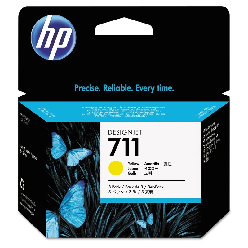 HP 711 29ml Print Cartridge - Yellow (Pack of 3)