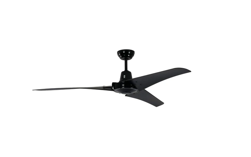 Industrial Ceiling Fan Vourdries Black with Remote Control 56” 142cm without Light