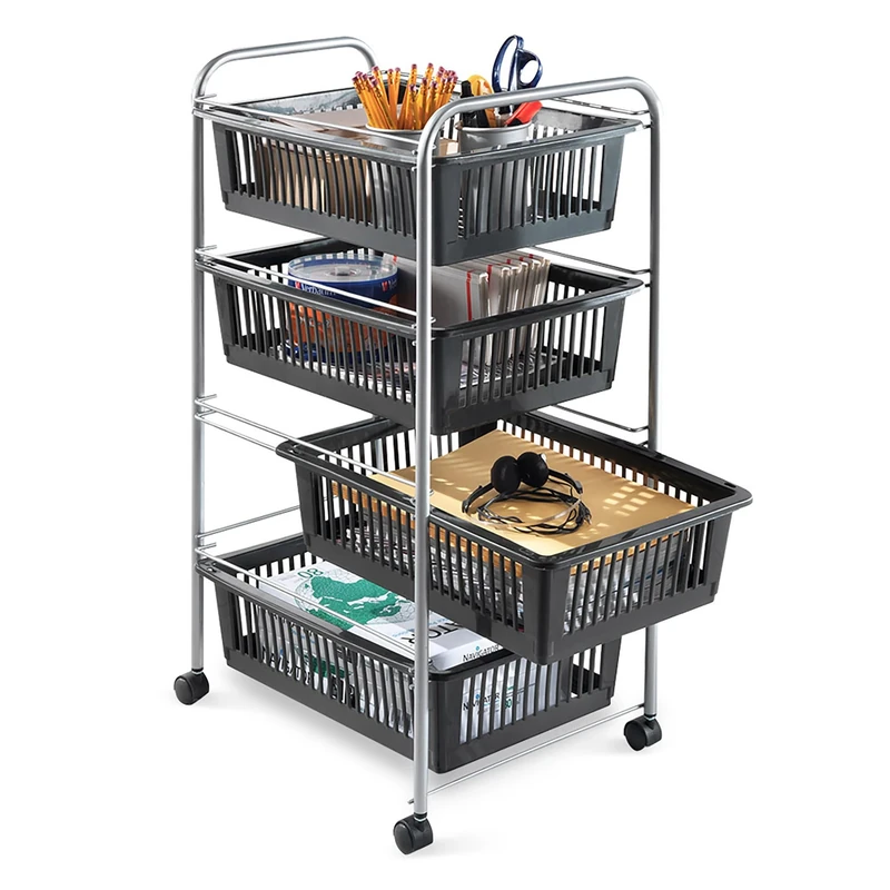Metaltex 342204 Shelf Trolley with 4 Baskets