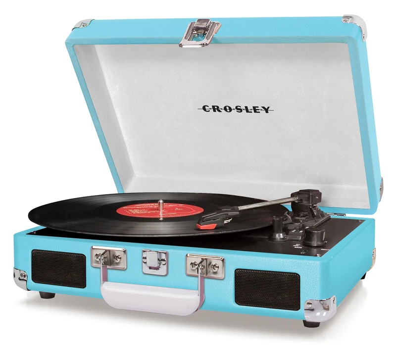 Crosley Cruiser Briefcase Style Three-Speed Portable Vinyl Turntable with Built-In Stereo Speakers - Turquoise