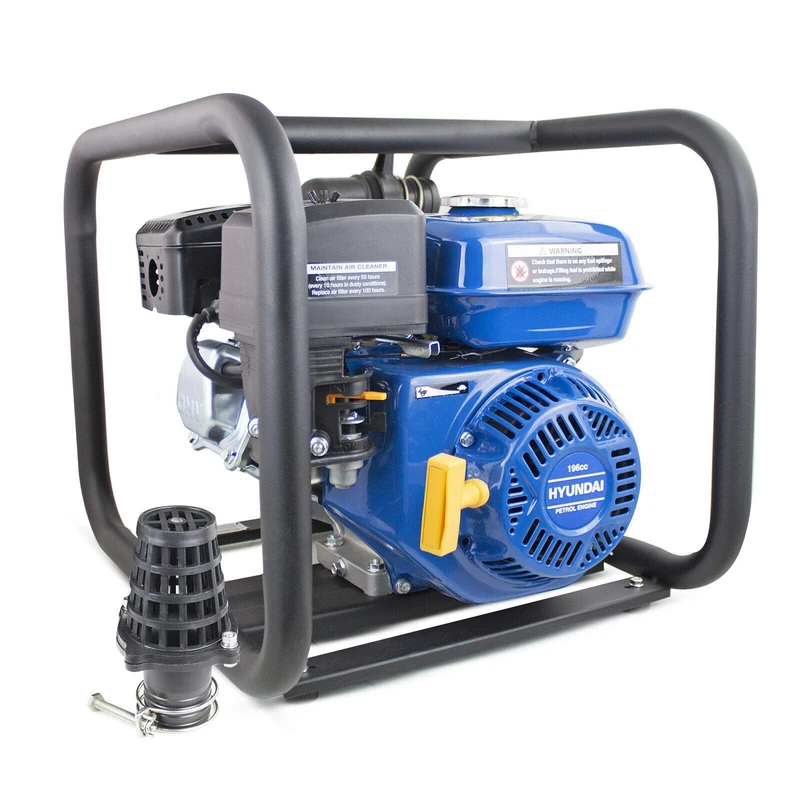 Hyundai HYC50 212cc Professional Chemical Water Pump - 2"/50mm Outlet 6.5HP, Flow rate of 500L / Minute, 3 Year Warranty, Includes Corrosive Liquids, Chemicals & Sea Water, Blue