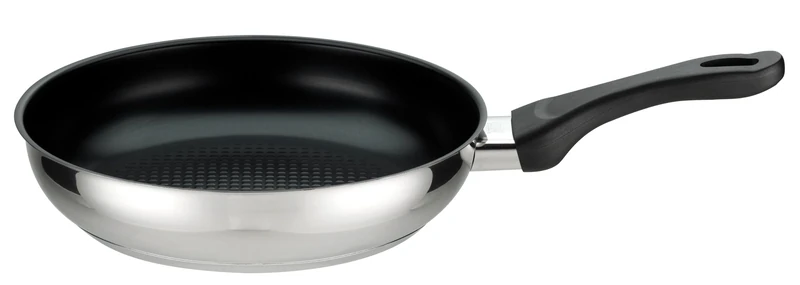 GSW Stahlwaren GmbH Stainless Steel Fry Pan, Black/Silver, 28 x 6.5 cm, 3.2 Litre