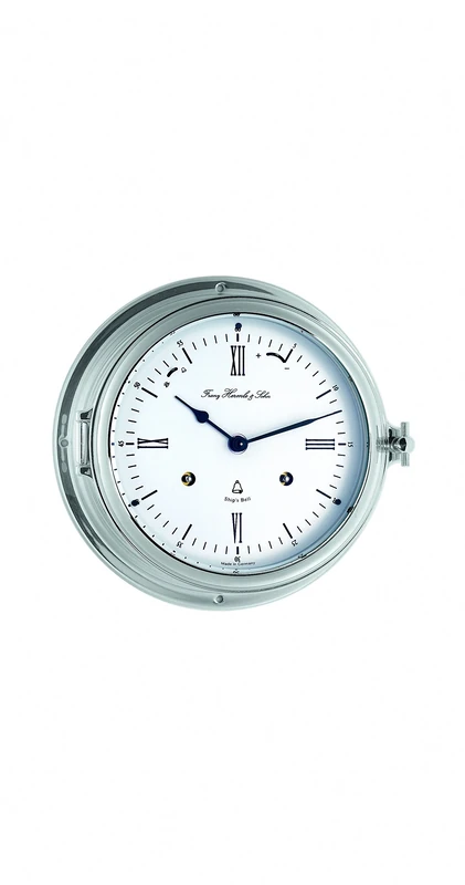 Hermle 35066-000132 ship clock, nickel-plated, silver, 18 cm x 18 cm x 10 cm