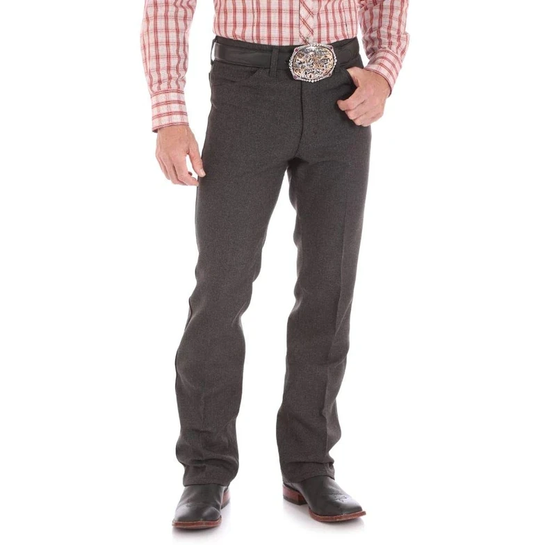 Wrangler Men's Wrancher Dress Jean, Heather Black, 32W / 34L