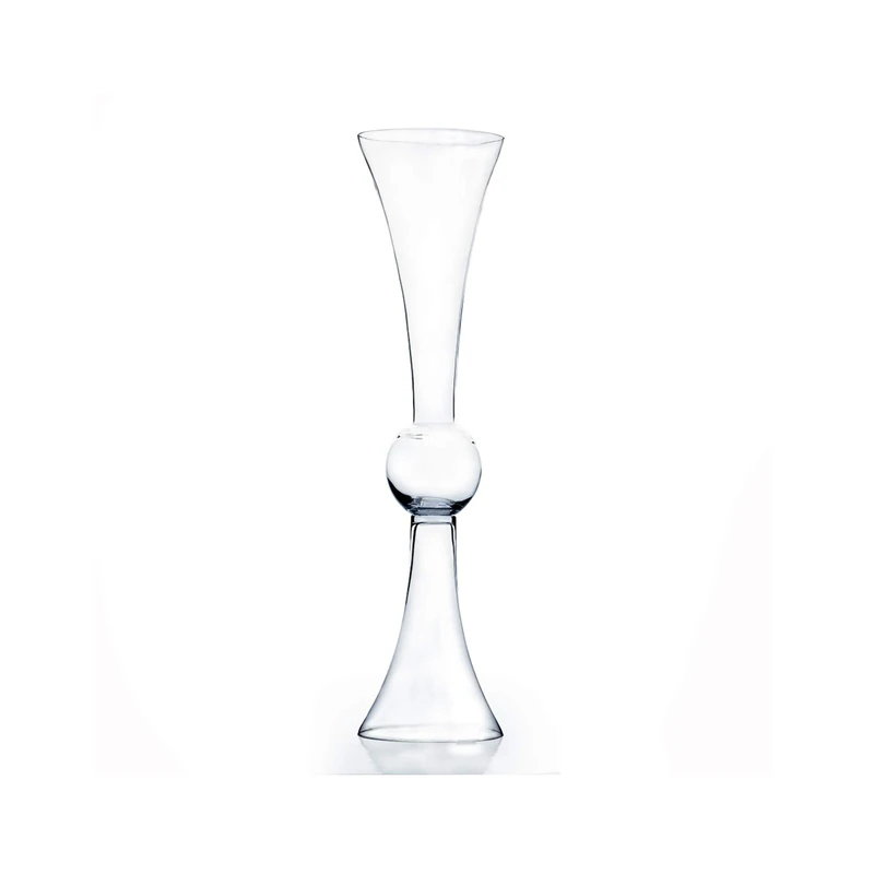 WGV Trumpet Vase at Open 6", Height 24", Base 6", Clear Reversible Latour Vase for Wedding Party Flowers Centerpieces Home Decorations with 1 Piece - Image 1