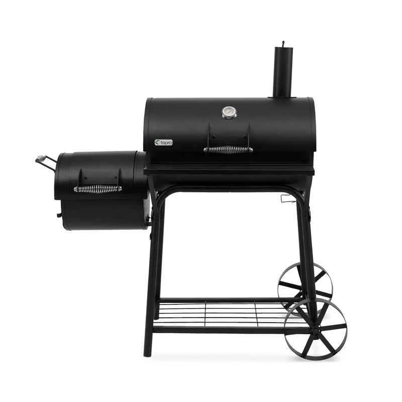 Tepro Biloxi Offset BBQ Pit Barrel Smoker - Charcoal Grill