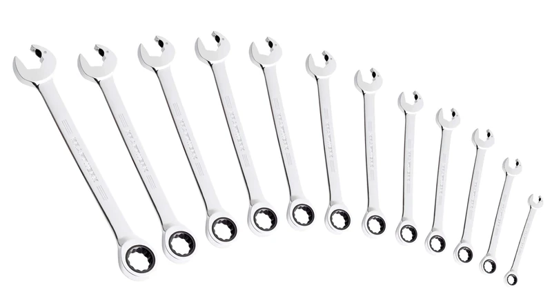 Kraftwerk 3401 54 Clic Double Ratchet Spanner Set 12 Pieces in Case