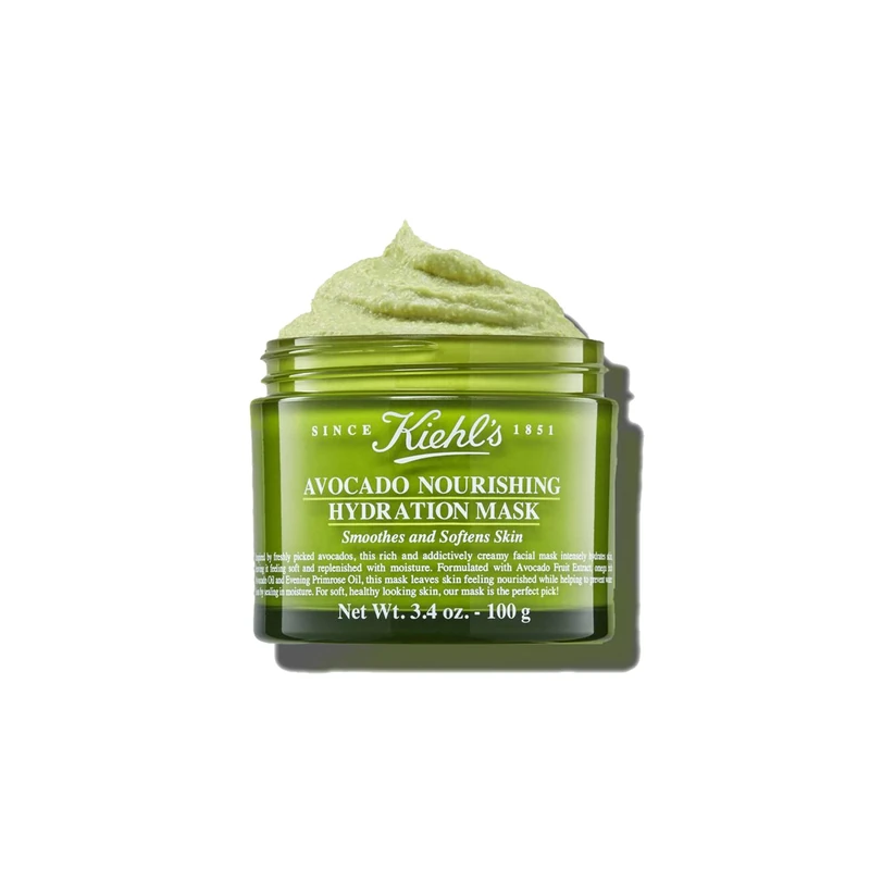 Kiehl's Avocado Nourishing Hydration Mask, Rich & Creamy Face Mask, Fragrance-free, 100g