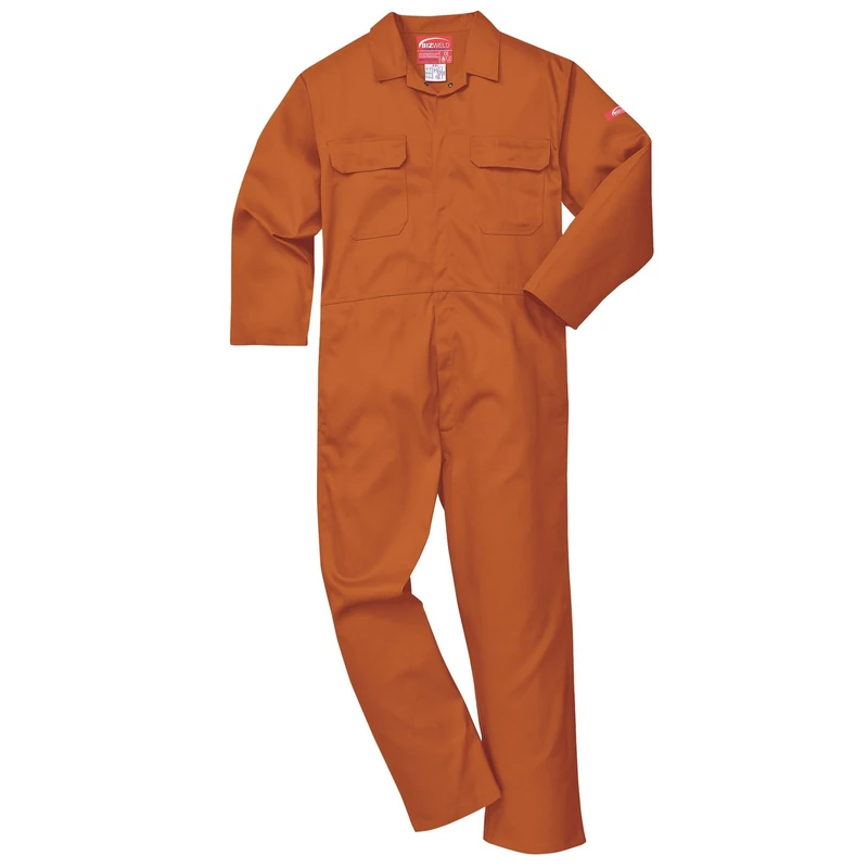 Portwest BIZ1 Mens Heat Flame Resistant Welding Overalls Bizweld FR Protective Boiler Suit Work Coveralls Durable Workwear Mechanics Warehouse Garages Orange, 2X-Large