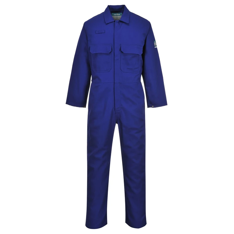 Portwest BIZ1 Mens Heat Flame Resistant Welding Overalls Bizweld FR Protective Boiler Suit Work Coveralls Durable Workwear Mechanics Warehouse Garages Royal Blue, Medium