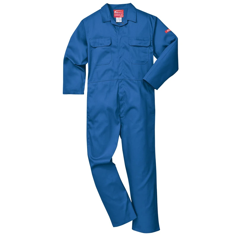 Portwest BIZ1 Mens Heat Flame Resistant Welding Overalls Bizweld FR Protective Boiler Suit Work Coveralls Durable Workwear Mechanics Warehouse Garages Royal Blue, Small