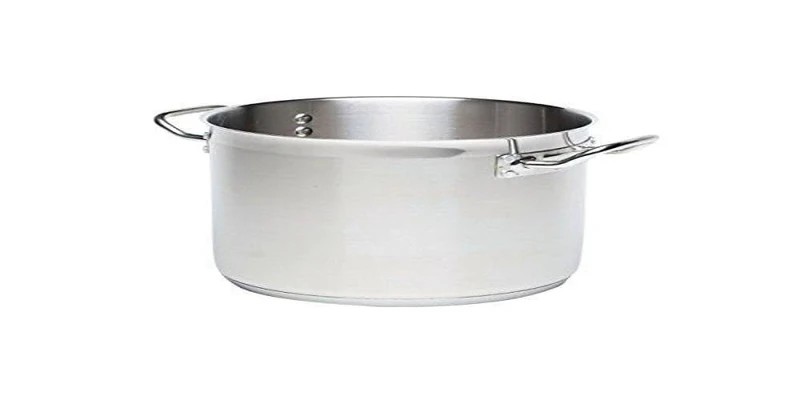 Genware NEV-1026-12 Stockpot, No Lid, 12 L, 26 cm Diameter, 23 cm Height