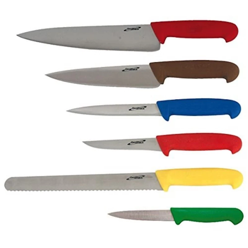 Genware NEV-KWLTCOLOUR6 Colour Coded Knife Set and Knife Wallet, 6 Piece