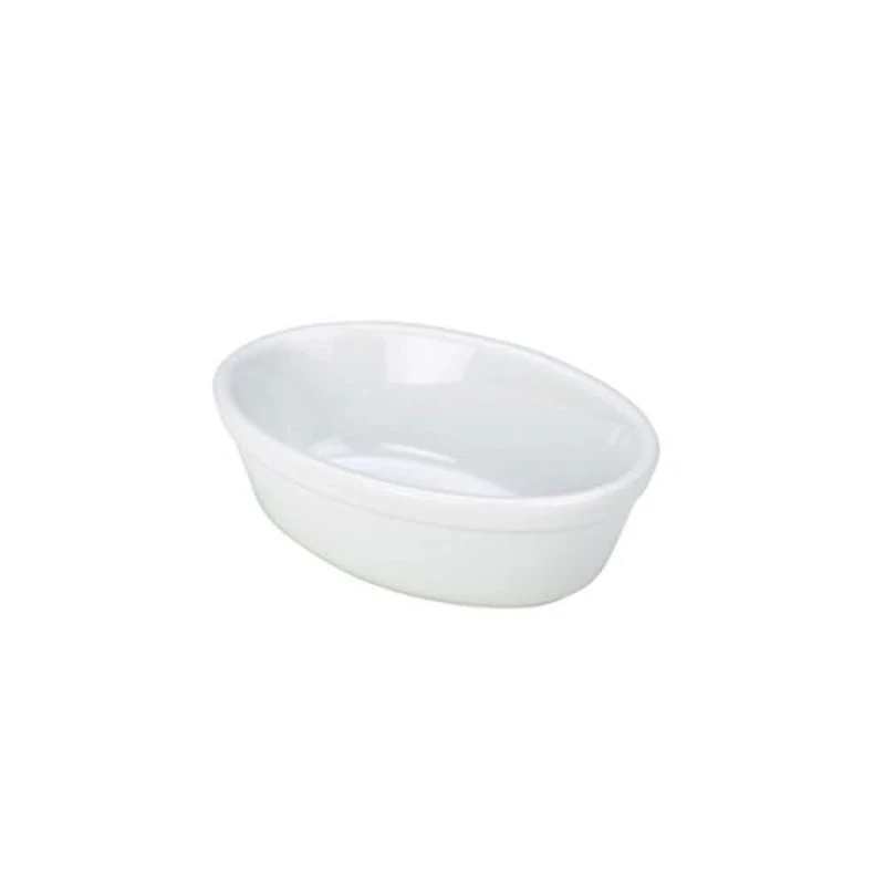 Genware NEV-F19-W Royal Oval Pie Dish, 14 cm, White (Pack of 12)