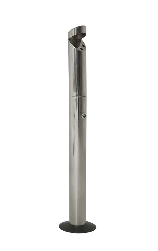 Genware NEV-AT-POLE Floor-Mounted, Smokers Pole, Stainless Steel