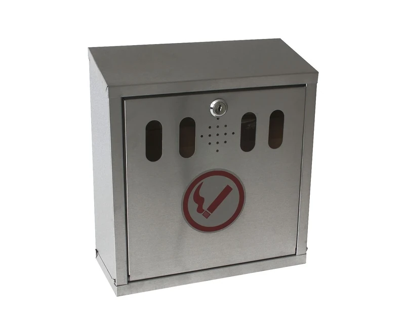 Genware NEV-AT-WM Outdoor Ashtray, Wall-Mounted, Stainless Steel