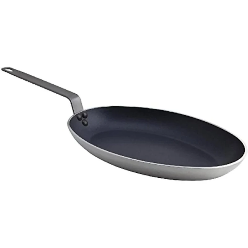 Genware FHP36NS Teflon Plus Oval Fish Pan, 36 cm Length