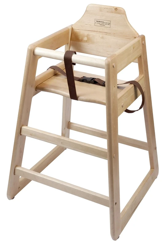 Genware NEV-HCHAIR-LW Chair, Wooden High, Light Wood flat, Packed - Image 1