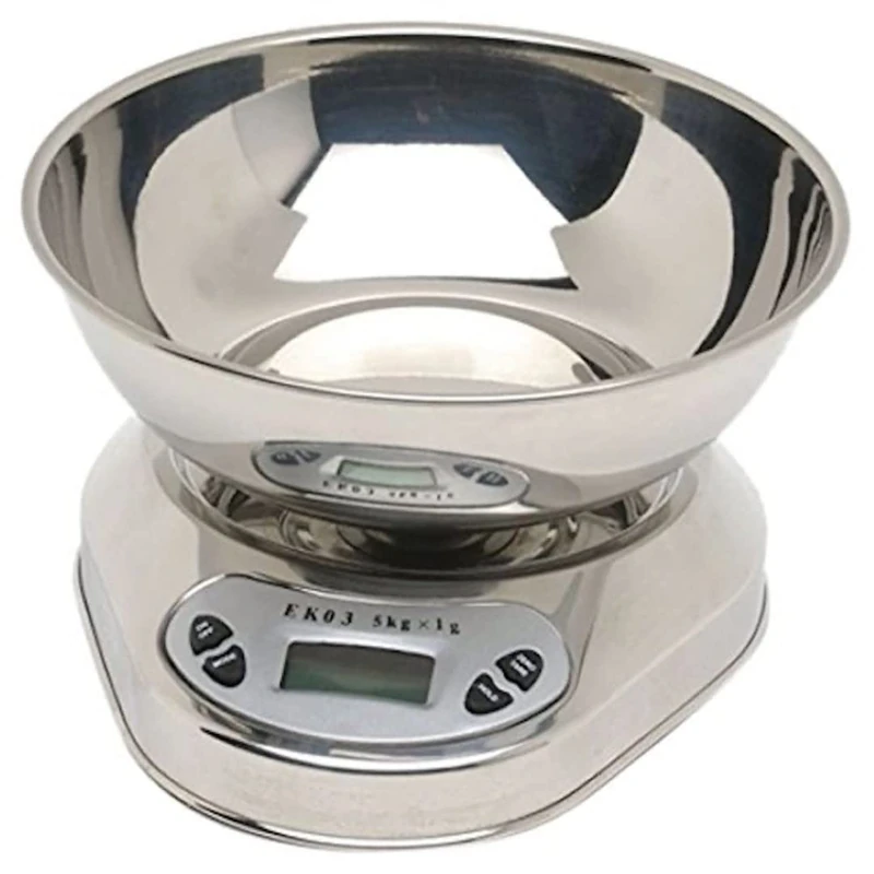 Genware NEV-EK03B-5 Digital Scale, Stainless Steel, 5 kg, Graduated 1 g - Image 1