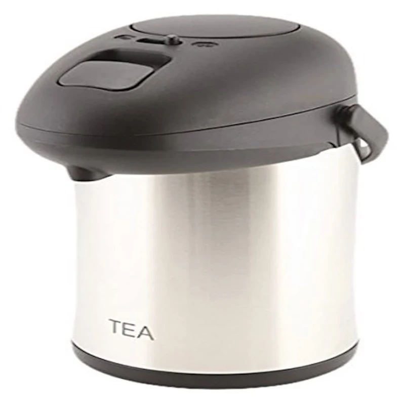 Genware NEV-V7251TEA Vacuum Pump Tea Pot, Stainless Steel, Unbreakable 2.5 L