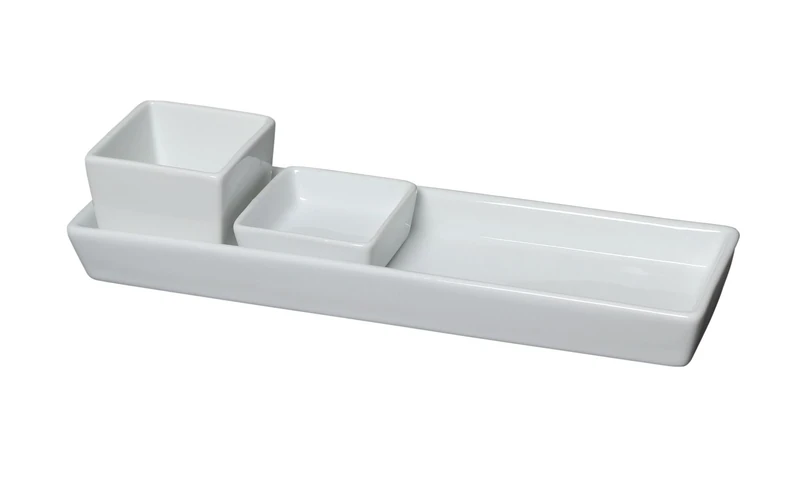 Genware NEV-353028 Royal Rectangular Dish Holder, 28 cm (Pack of 6)