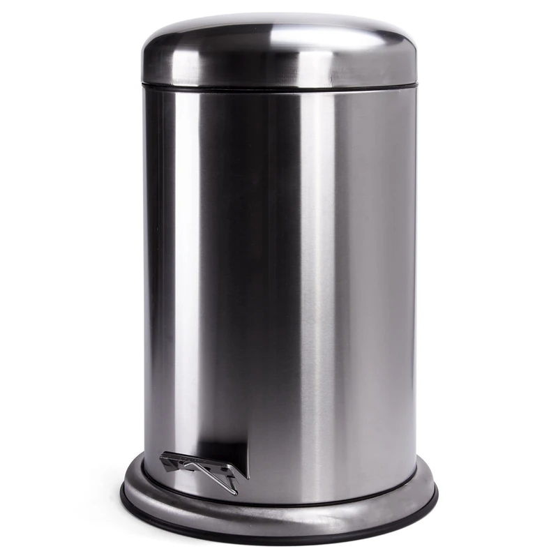 MSV Stainless Steel Pedal Bin, Silver, 20 Litre