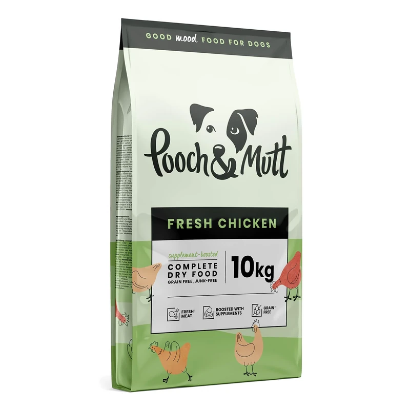 Pooch & Mutt - Fresh Chicken Dog Food, Grain Free Complete Dry Dog Food, 10kg (packaging may vary)