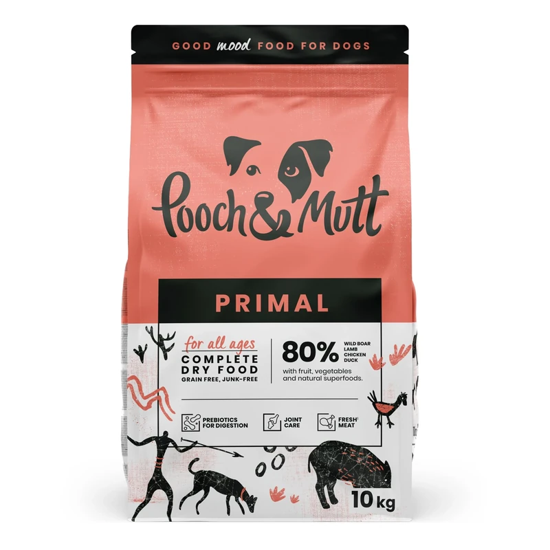 Pooch & Mutt - Primal High Protein Grain Free Dry Dog Food, Wild Boar Flavour, 10kg