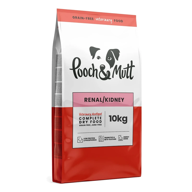 Pooch & Mutt – Renal/Kidney Veterinary Diet Dog Food, Grain Free Complete Dry Dog Food, to Support Kidney Disease or Chronic Renal Insufficiency, 10kg (Packaging may Vary)