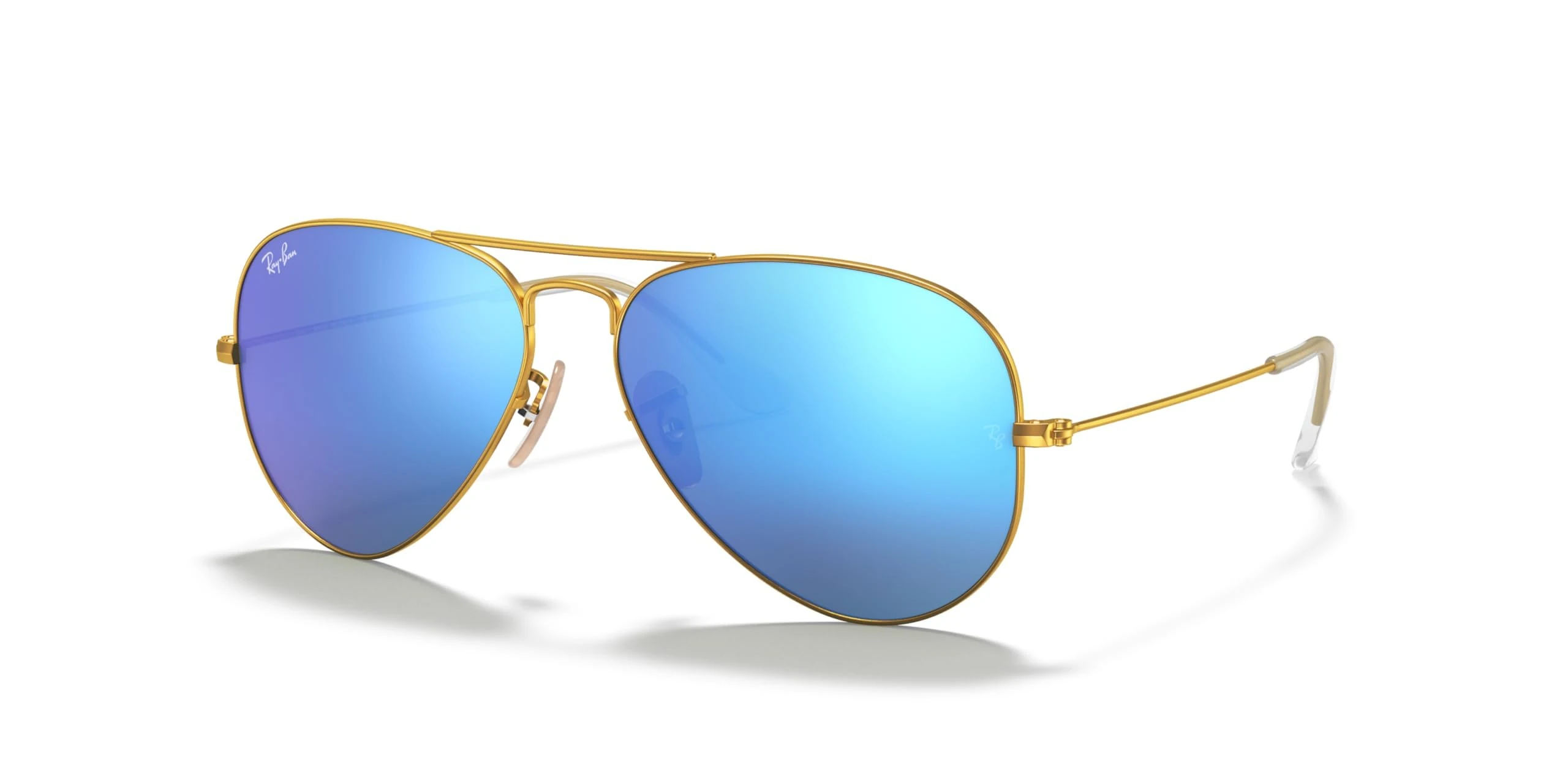 Ray-Ban Unisex Aviator Sunglasses, Gold (Gold 112/17,gläser: Crystal Green, Mirrored Blue), 58 mm UK