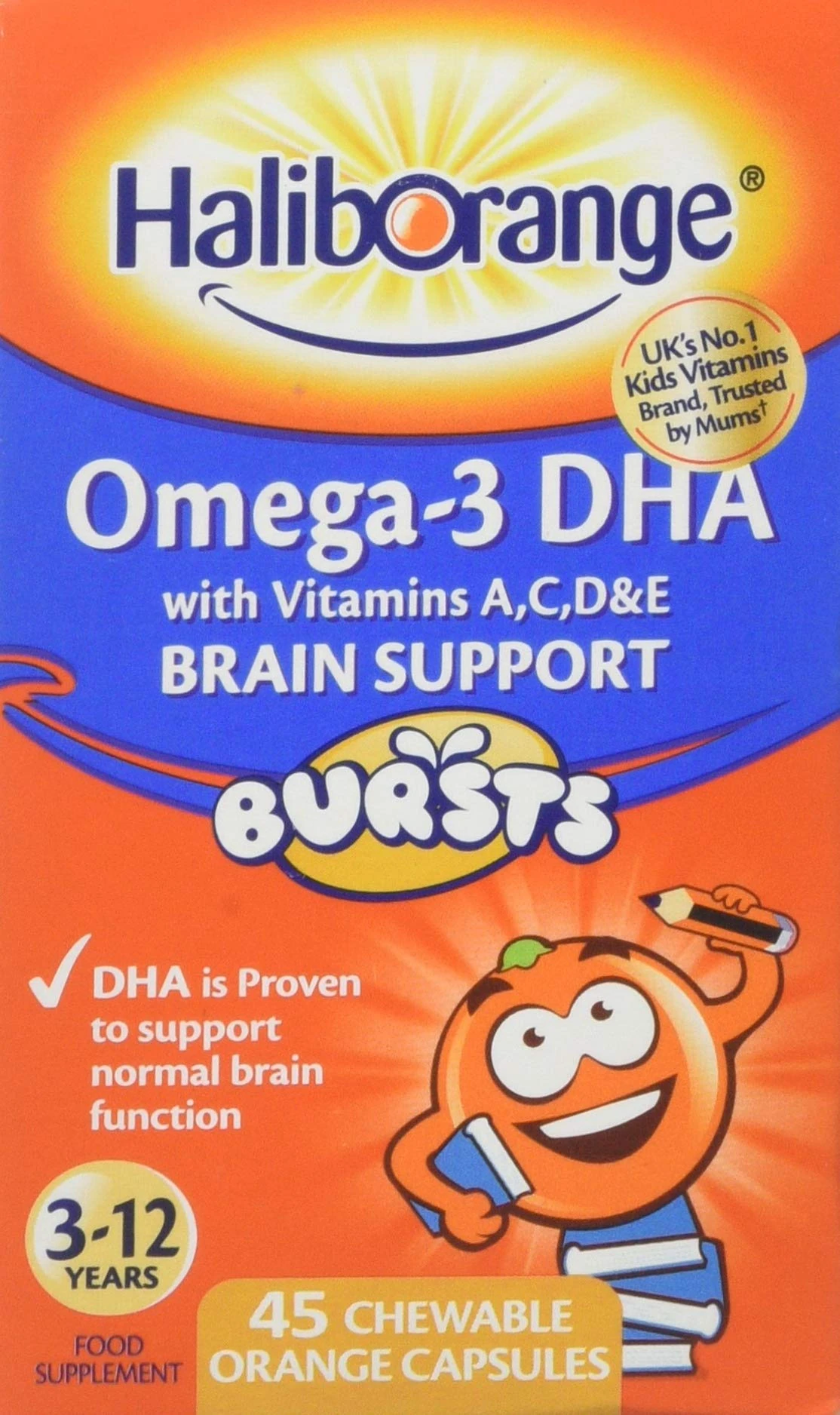 Haliborange Kids Omega-3 Chewy Orange tablets 45 5012335140707
