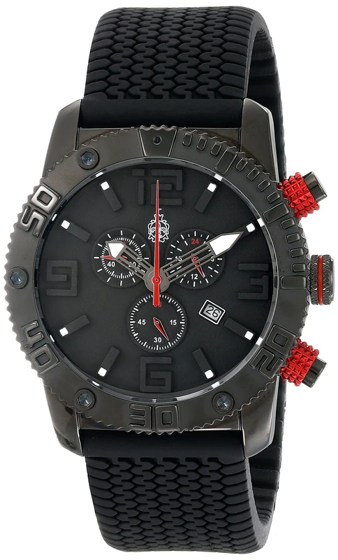 Burgmeister Men's Quartz Watch with Black Dial Chronograph Display and Black Silicone Strap BM521-622E