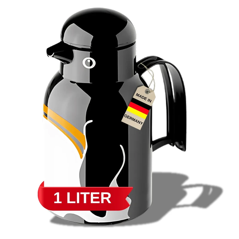 Helios Thermo-Bird Vacuum Jug Black-Penguin 1 Litre
