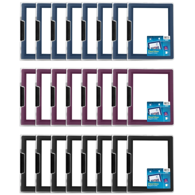 Avery Flexi-View Report Cover, Assorted Colors, Pack of 24 (47856)