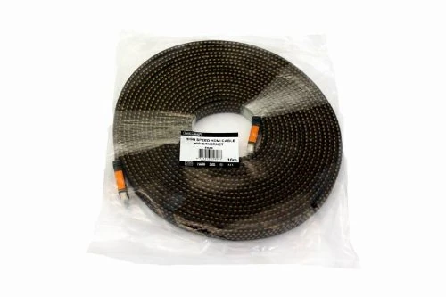 VS-ELECTRONIC - 610763 HDMI Flat Cable Male to Male Version 1.4 High Speed Ethernet AWG28 10m Length 5826V