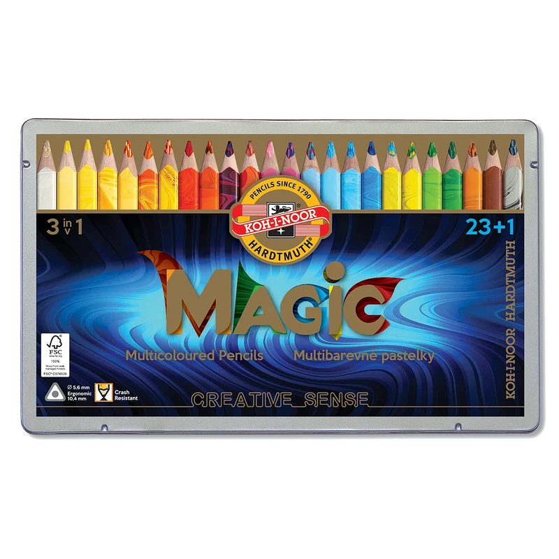 Koh-I-Noor Magic Jumbo Triangular Coloured Pencil, Pack of 24, Multicolor - Image 1