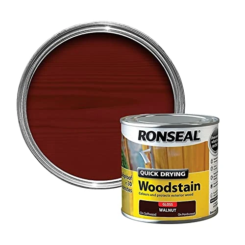 Ronseal Quick Drying Woodstain Gloss Walnut 250ml