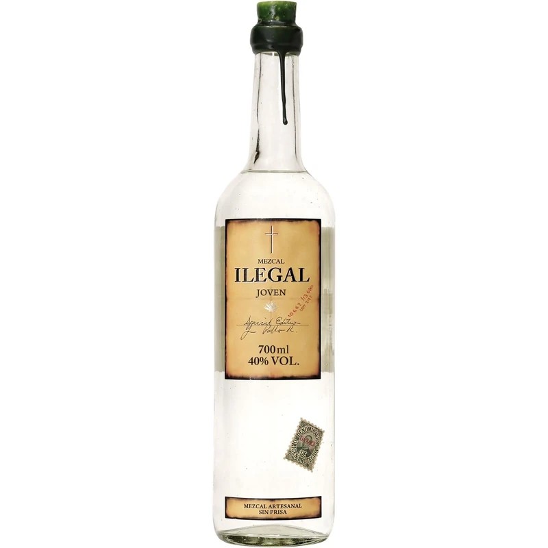 Ilegal Joven Mezcal, Unaged and Double-Distilled Spirit Made With 100% Espadin Agave, 40% ABV, 70cl / 700ml