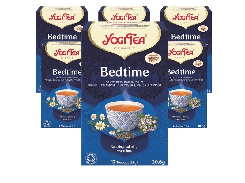 Yogi Tea, Bedtime, Organic Herbal Tea, Naturally Caffeine Free, Blend of Fennel, Chamomile Flowers and Valerian Root, 6 Packs x 17 Tea Bags (102 Teabags Total)
