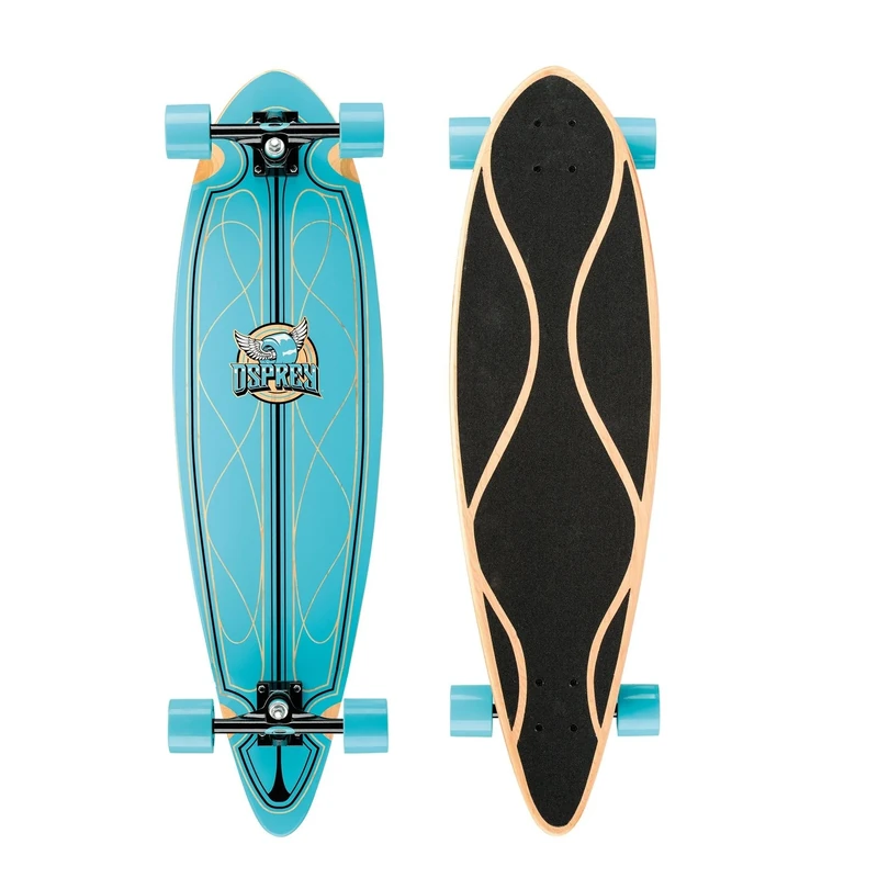 Osprey | Cruiser Longboard, 39inch Complete Skateboard, 7-PLY Canadian Maple Deck, For Kids Adults and Beginners Helix, Multiple Colours, 36 Inch