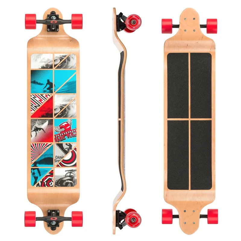 Osprey | Twin Tip Longboard, 41inch Complete Skateboard, 7-Ply Canadian Maple, For Kids Adults and Beginners, Nexus, Multiple Colours