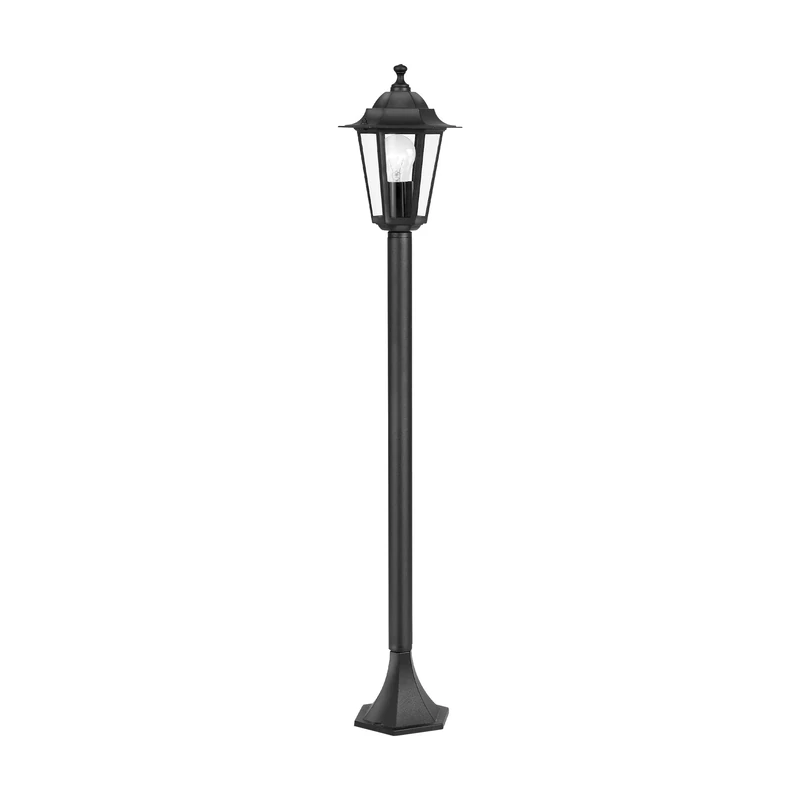 Eglo Laterna 4 Outdoor lamppost, Victorian Style Street lamp, Electric Garden and Driveway Light, cast Aluminium and Glass, Black Lantern, E27 Socket, IP44