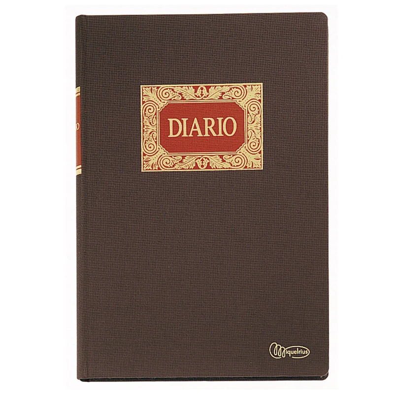 Miquelrius - Accounting Book, Class R, Natural Folio 220 x 315 mm, Ruled Double Daily, 100 Sheets of 102 g/m², Fabric Lined, Gummed Spine