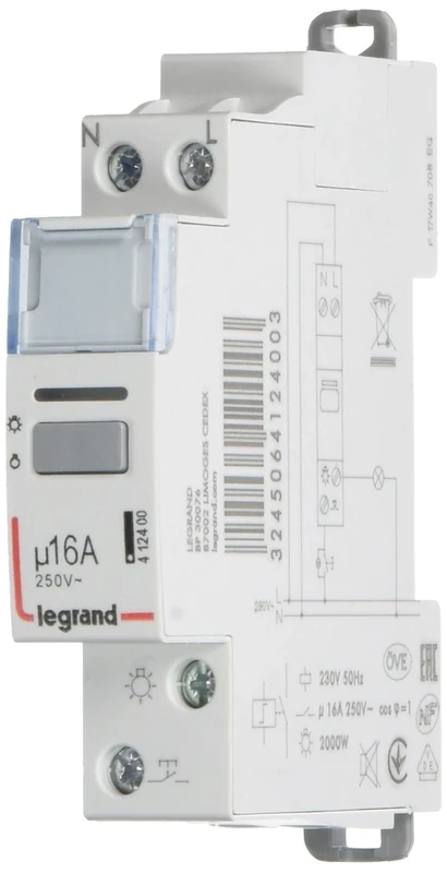 Legrand 412400 Single Pole Latching Relay, Silent, 16A