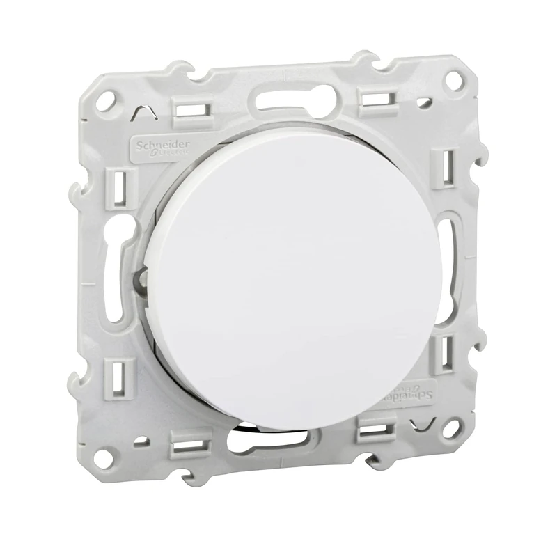 Schneider Odace No. 10 A Light Push Button - Screw Fixing - White