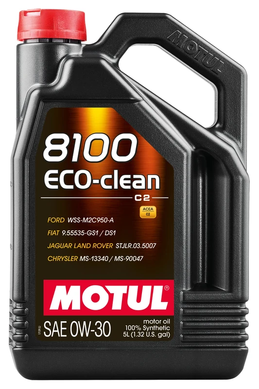 Motul 102889 Car Engine Oil | Motul 8100 ECO-clean Fully Synthetic Fuel Economy Lubricant for Petrol & Diesel Vehicles | 100% Synthetic Engine Oil | Viscosity SAE J 300, 0W-30 | 5 Litres