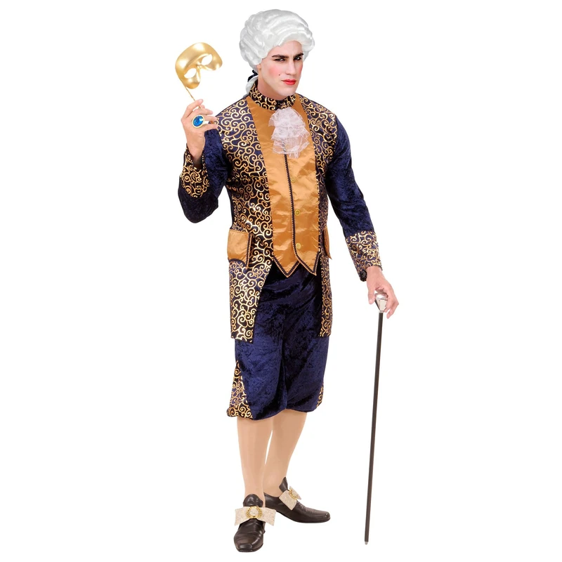Blue Marquis Costume Medium for Medieval Royalty Middle Ages Fancy Dress